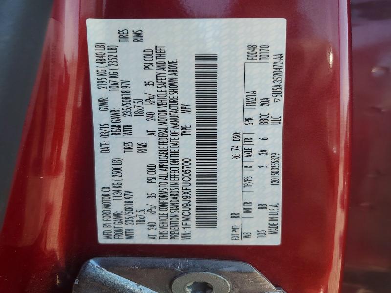 Продаж на аукціоні авто 2015 Ford Escape, vin: 1FMCU9J9XFUC05700, номер лоту: 49282946