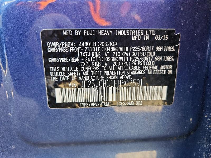 Продажа на аукционе авто 2015 Subaru Forester, vin: JF2SJCHC1FH802591, номер лота: 48141656