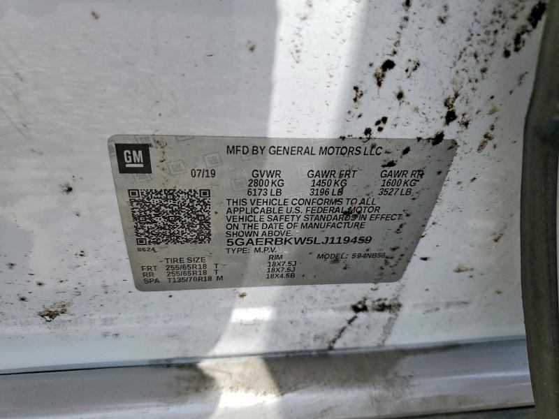 Продаж на аукціоні авто 2020 Buick Enclave, vin: 5GAERBKW5LJ119459, номер лоту: 49642576