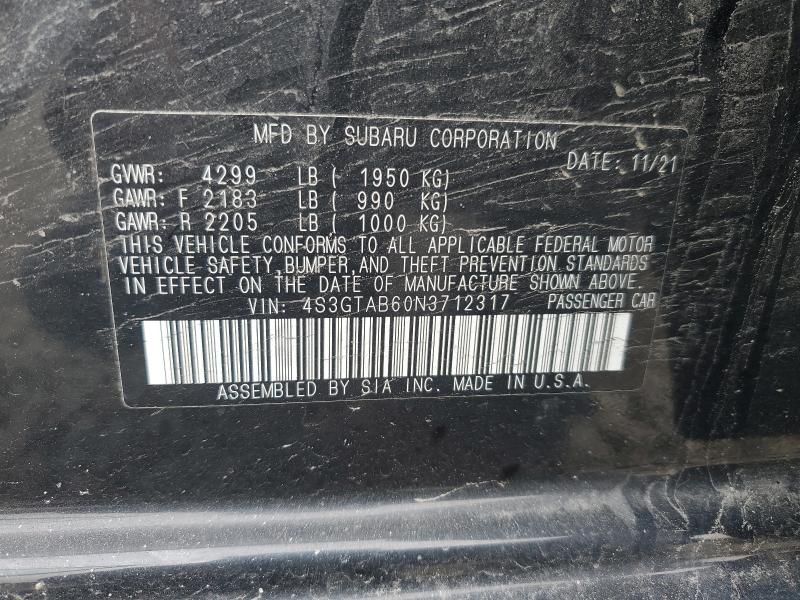 Продаж на аукціоні авто 2022 Subaru Impreza, vin: 4S3GTAB60N3712317, номер лоту: 51287336