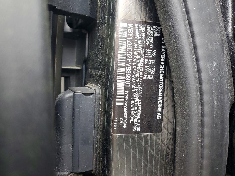 51341396 :رقم المزاد ، WBY1Z8C52HV889901 vin ، 2017 Bmw I3 مزاد بيع