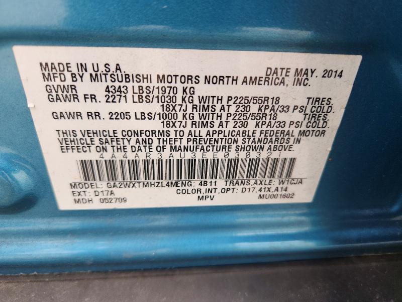 Продаж на аукціоні авто 2014 Mitsubishi Outlander Sport, vin: 4A4AR3AU3EE030321, номер лоту: 50463156