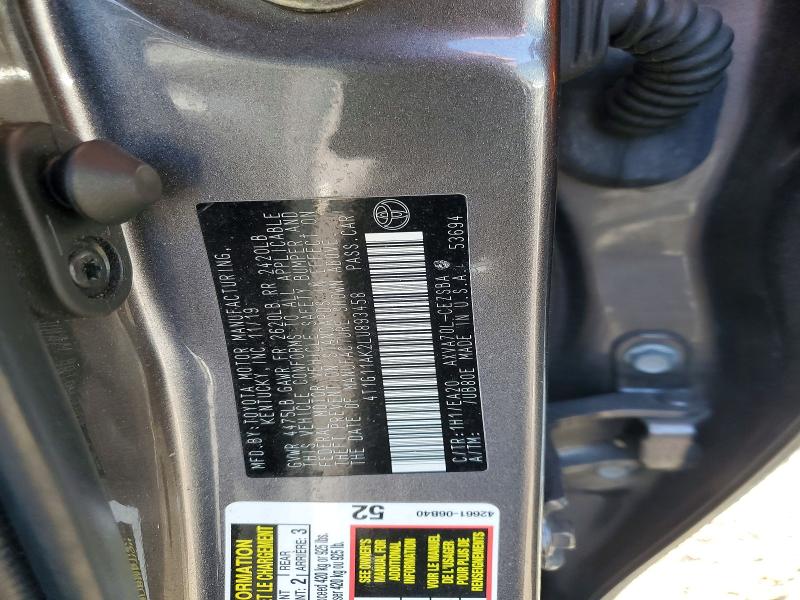 Aukcja sprzedaży 2020 Toyota Camry, vin: 4T1G11AK2LU893458, numer aukcji: 47660716