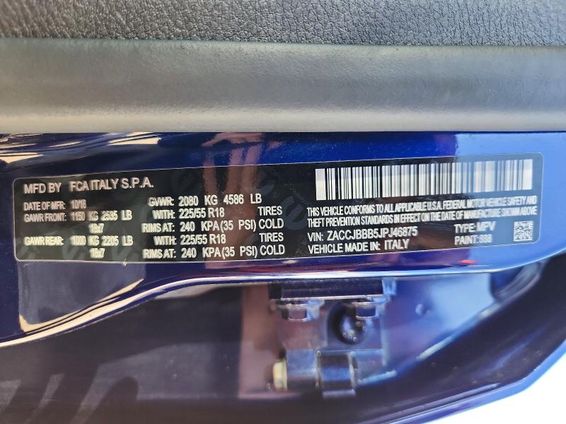 Aukcja sprzedaży 2018 Jeep Renegade, vin: ZACCJBBB5JPJ46875, numer aukcji: 51288356