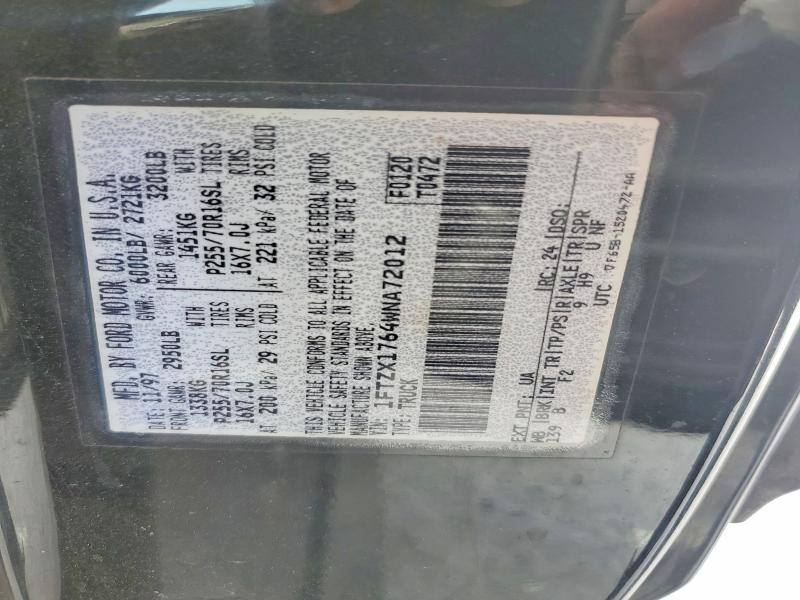 50575766 :رقم المزاد ، 1FTZX1764WNA72012 vin ، 1998 Ford F150 مزاد بيع