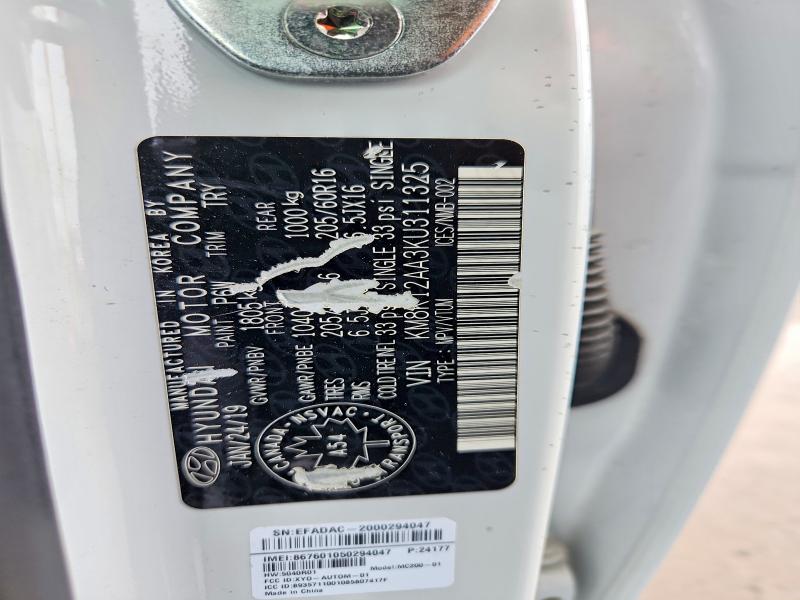 Aukcja sprzedaży 2019 Hyundai Kona, vin: KM8K12AA3KU311325, numer aukcji: 49290166