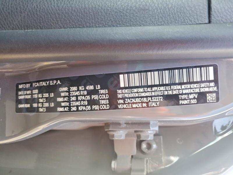Продаж на аукціоні авто 2020 Jeep Renegade, vin: ZACNJBD18LPL52272, номер лоту: 48676296