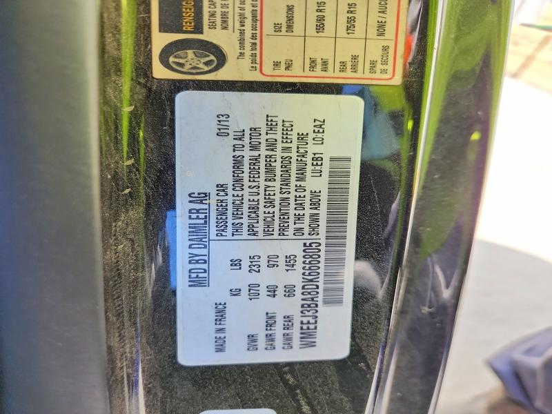 Aukcja sprzedaży 2013 Smart Fortwo, vin: WMEEJ3BA8DK666805, numer aukcji: 50223286