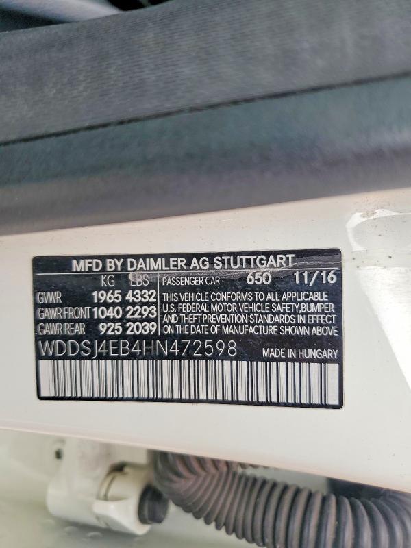 Продаж на аукціоні авто 2017 Mercedes-benz Cla, vin: WDDSJ4EB4HN472598, номер лоту: 49334836