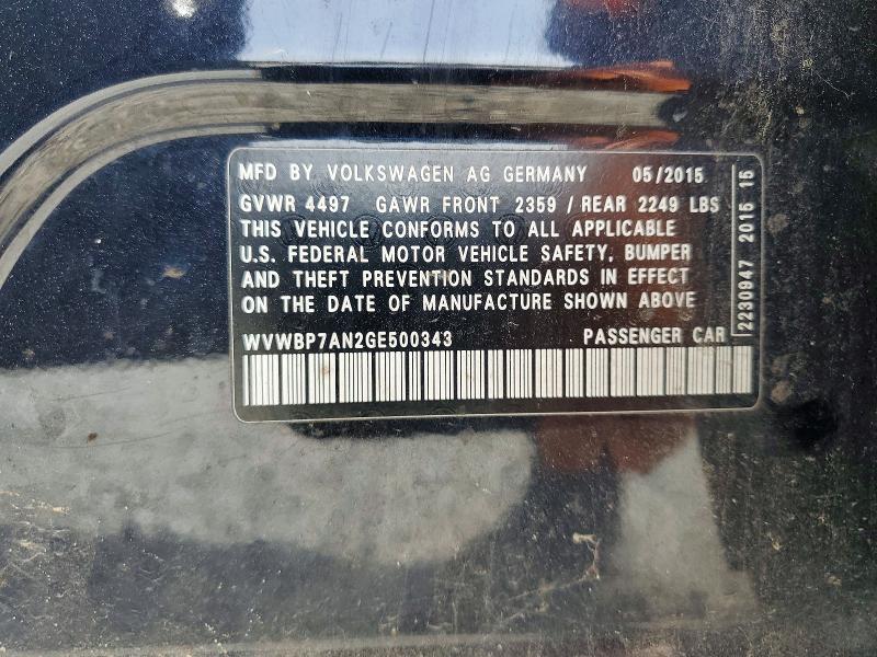 Продажа на аукционе авто 2016 Volkswagen Cc, vin: WVWBP7AN2GE500343, номер лота: 48835936