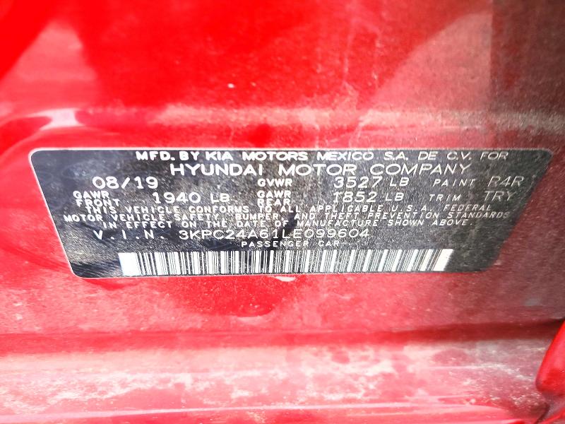 Aukcja sprzedaży 2020 Hyundai Accent, vin: 3KPC24A61LE099604, numer aukcji: 49399976
