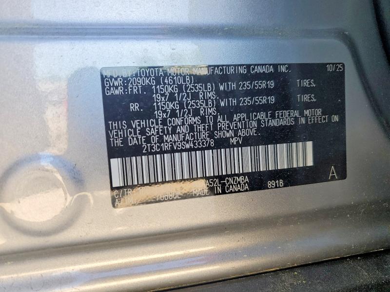 Aukcja sprzedaży 2025 Toyota Rav4, vin: 2T3C1RFV9SW433378, numer aukcji: 50277386