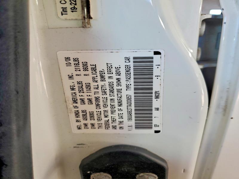2007 Acura Tl მანქანა იყიდება აუქციონზე, vin: 19UUA66277A000657, აუქციონის ნომერი: 49497116