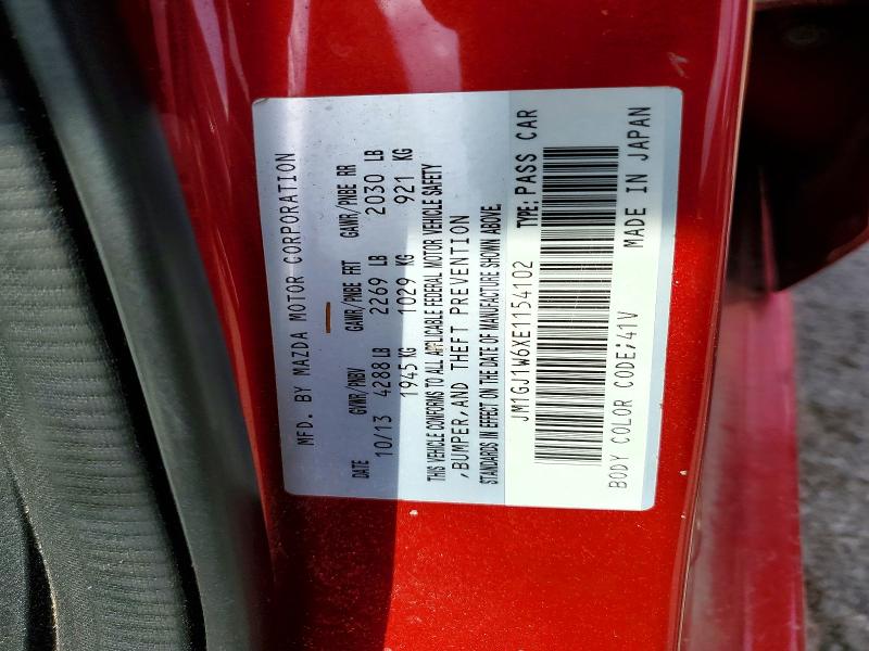 48751216 :رقم المزاد ، JM1GJ1W6XE1154102 vin ، 2014 Mazda 6 مزاد بيع