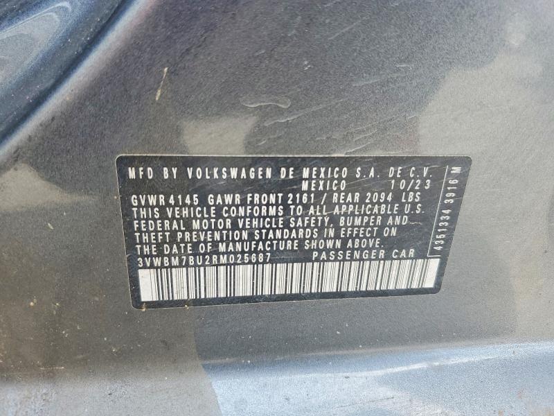 49843386 :رقم المزاد ، 3VWBM7BU2RM025687 vin ، 2024 Volkswagen Jetta مزاد بيع