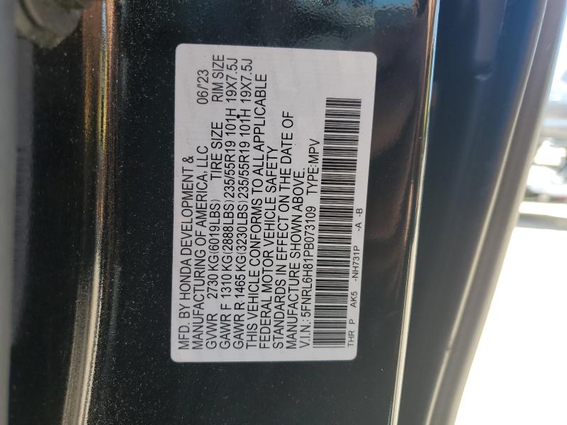Продажа на аукционе авто 2023 Honda Odyssey, vin: 5FNRL6H81PB073109, номер лота: 49131586