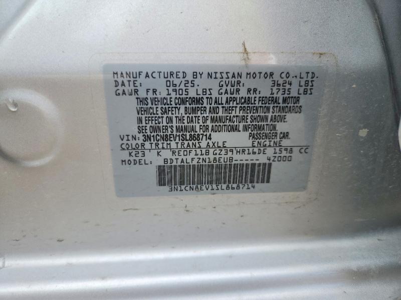 53460026 :رقم المزاد ، 3N1CN8EV1SL868714 vin ، 2025 Nissan Versa مزاد بيع