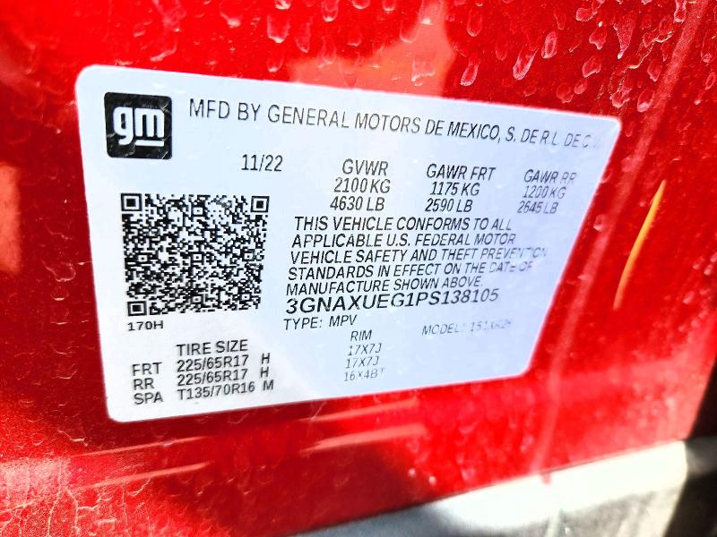 49397126 :رقم المزاد ، 3GNAXUEG1PS138105 vin ، 2023 Chevrolet Equinox مزاد بيع