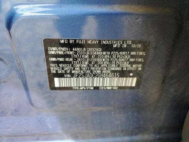 Продаж на аукціоні авто 2016 Subaru Forester, vin: JF2SJADC2GH464615, номер лоту: 49532676