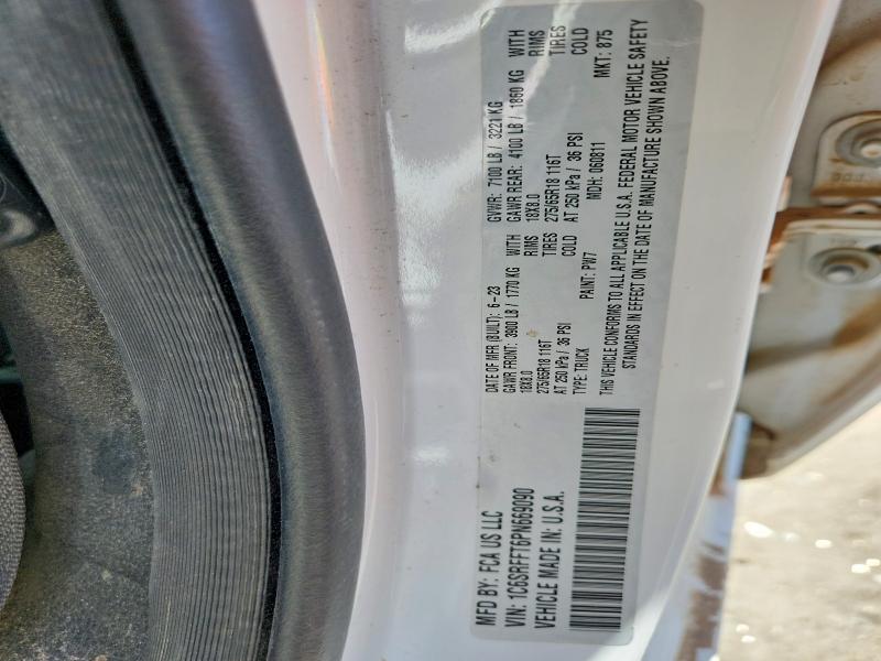 2023 Ram 1500 მანქანა იყიდება აუქციონზე, vin: 1C6SRFFT6PN669090, აუქციონის ნომერი: 50782746
