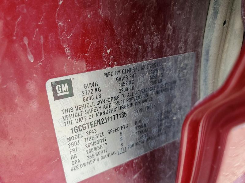 48491196 :رقم المزاد ، 1GCGTEEN2J1177135 vin ، 2018 Chevrolet Colorado مزاد بيع