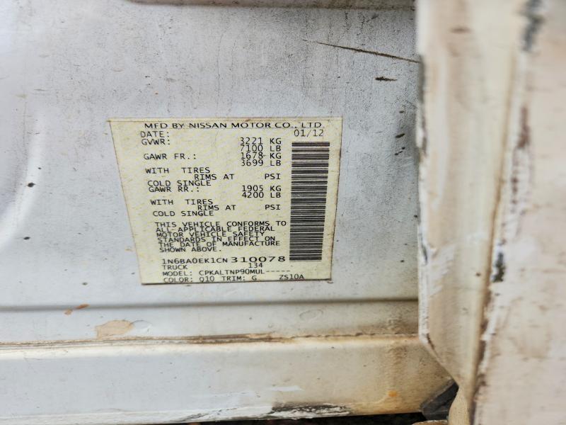 49735846 :رقم المزاد ، 1N6BA0EK1CN310078 vin ، 2012 Nissan Titan مزاد بيع