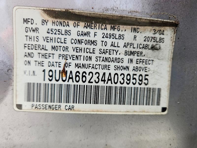 2004 Acura Tl მანქანა იყიდება აუქციონზე, vin: 19UUA66234A039595, აუქციონის ნომერი: 48356636