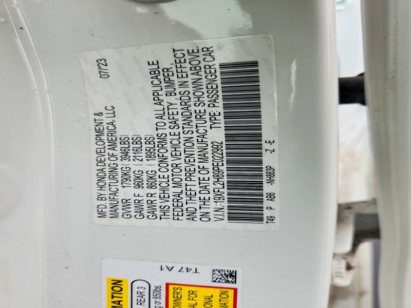 Aukcja sprzedaży 2023 Honda Civic, vin: 19XFL2H89PE022992, numer aukcji: 51879876