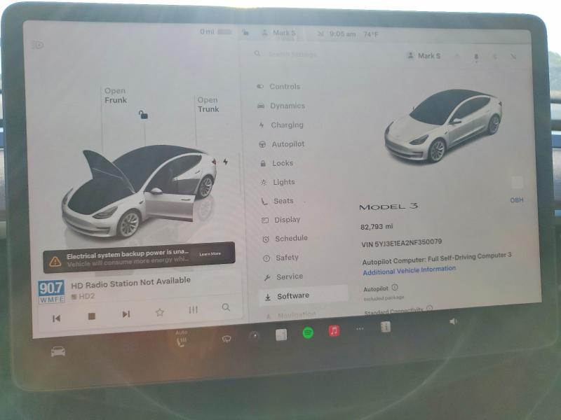 49609256 :رقم المزاد ، 5YJ3E1EA2NF350079 vin ، 2022 Tesla Model 3 مزاد بيع