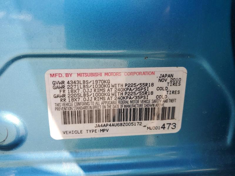 Продаж на аукціоні авто 2011 Mitsubishi Outlander Sport, vin: JA4AP4AU6BZ005172, номер лоту: 49767136