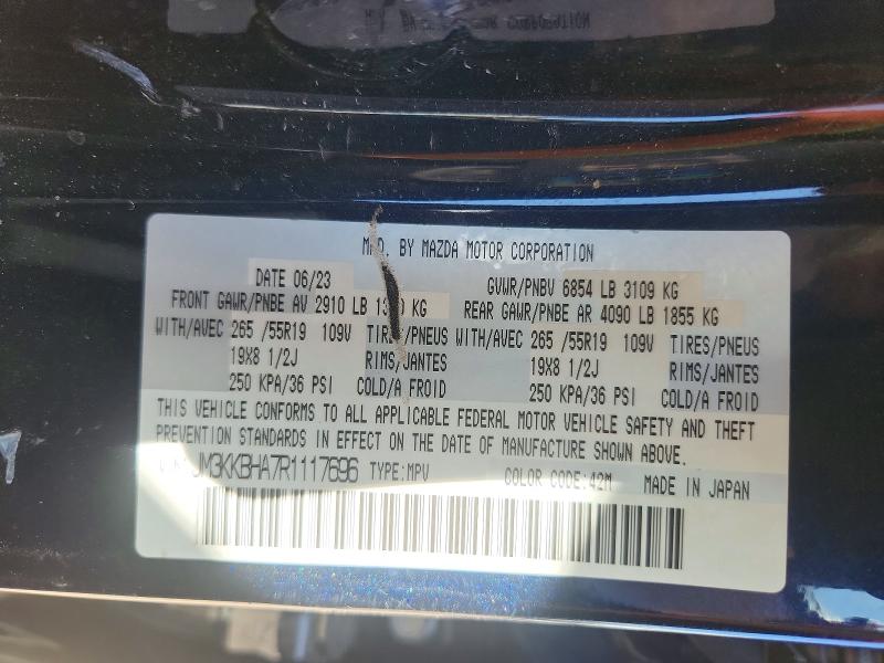 Aukcja sprzedaży 2024 Mazda Cx-90, vin: JM3KKBHA7R1117696, numer aukcji: 51380616