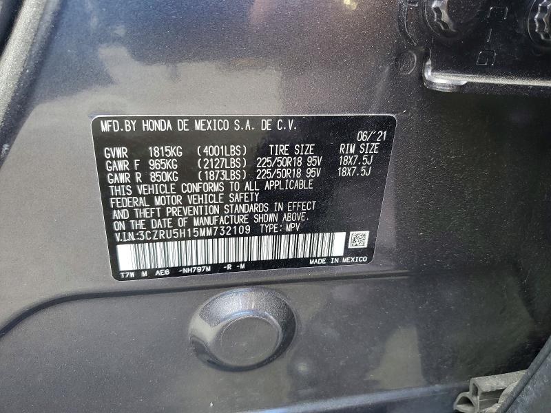 Продаж на аукціоні авто 2021 Honda Hr-v, vin: 3CZRU5H15MM732109, номер лоту: 50086196