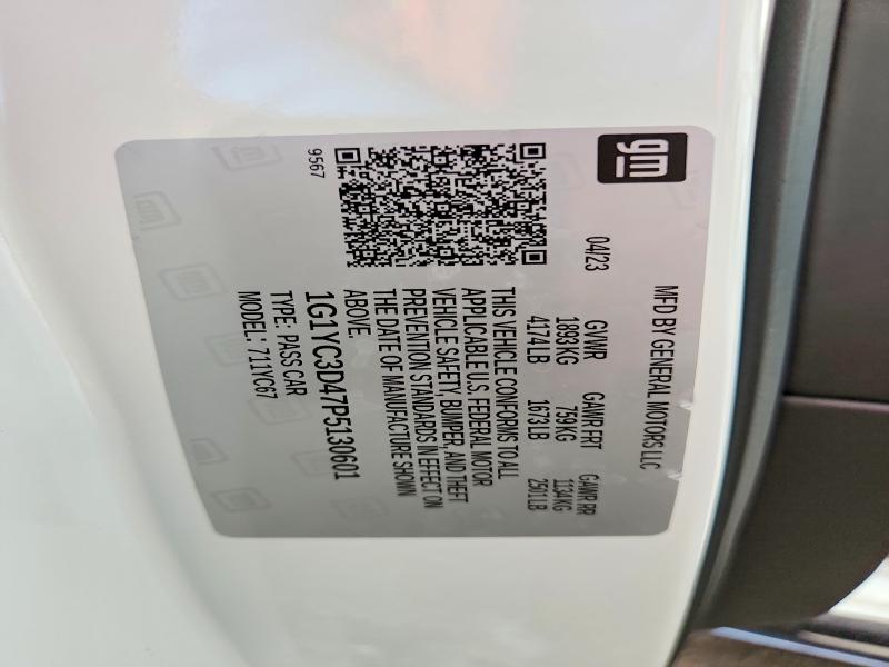 Продажа на аукционе авто 2023 Chevrolet Corvette, vin: 1G1YC3D47P5130601, номер лота: 49287746