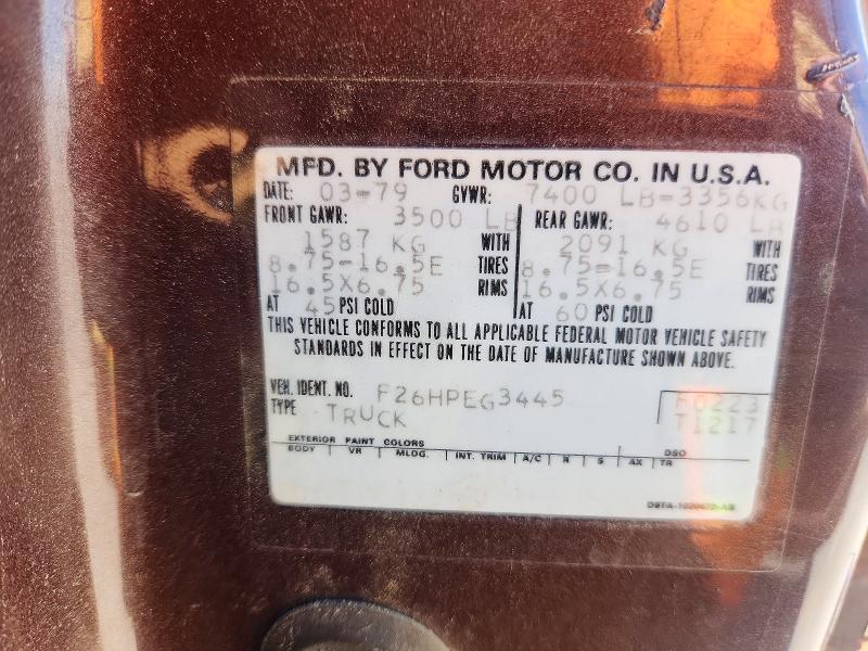 Продажа на аукционе авто 1979 Ford F-250, vin: F26HPEG3445, номер лота: 47837936