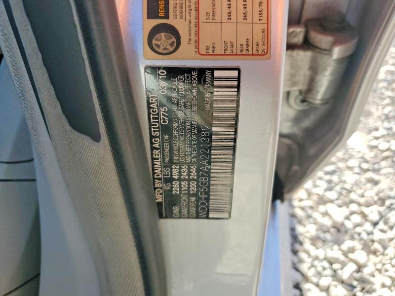 Aukcja sprzedaży 2010 Mercedes-benz E, vin: WDDHF5GB7AA221389, numer aukcji: 51644206