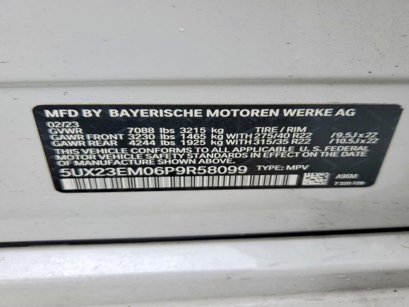 49143236 :رقم المزاد ، 5UX23EM06P9R58099 vin ، 2023 Bmw X7 مزاد بيع