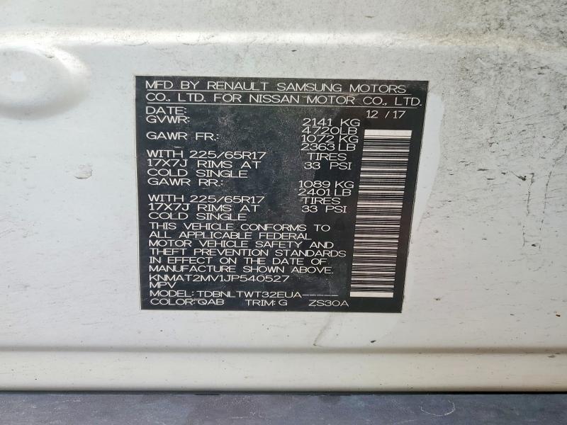 51380916 :رقم المزاد ، KNMAT2MV1JP540527 vin ، 2018 Nissan Rogue مزاد بيع