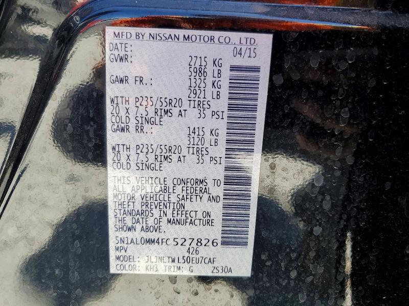 Aukcja sprzedaży 2015 Infiniti Qx60, vin: 5N1AL0MM4FC527826, numer aukcji: 49840796