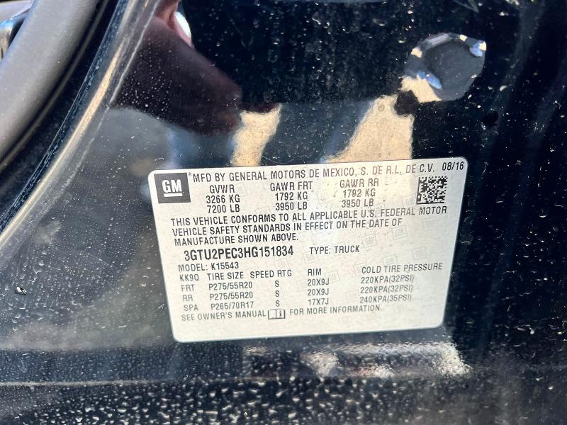49854576 :رقم المزاد ، 3GTU2PEC3HG151834 vin ، 2017 Gmc Sierra مزاد بيع