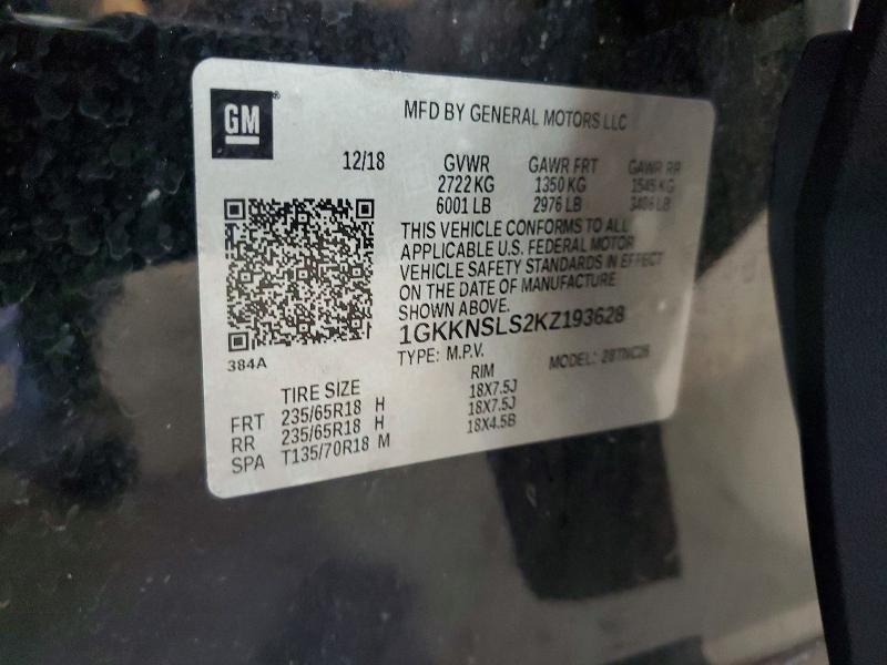 Продажа на аукционе авто 2019 Gmc Acadia, vin: 1GKKNSLS2KZ193628, номер лота: 50957226