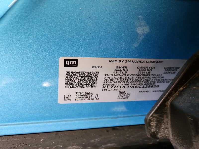 51819466 :رقم المزاد ، KL77LHEPXSC128626 vin ، 2025 Chevrolet Trax مزاد بيع