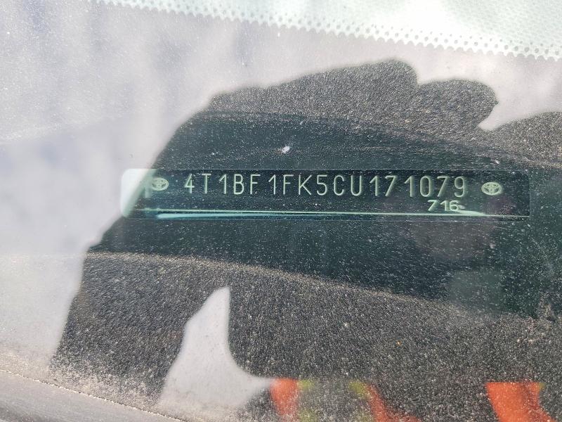51518486 :رقم المزاد ، 4T1BF1FK5CU171079 vin ، 2012 Toyota Camry مزاد بيع