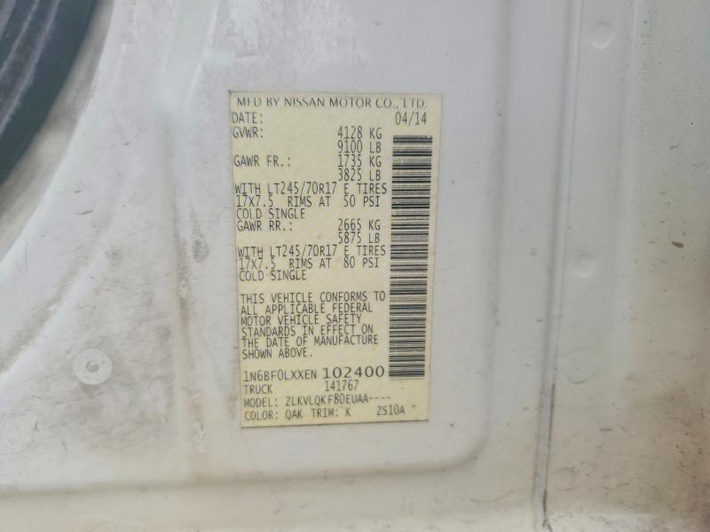 Aukcja sprzedaży 2014 Nissan Nv 1500, vin: 1N6BF0LXXEN102400, numer aukcji: 48523536