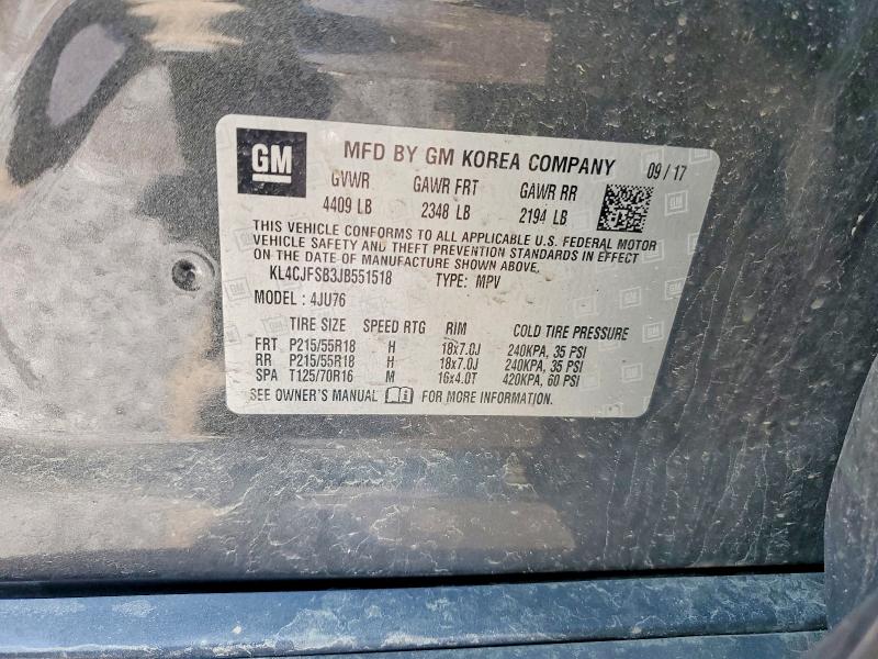 Aukcja sprzedaży 2018 Buick Encore, vin: KL4CJFSB3JB551518, numer aukcji: 49148196