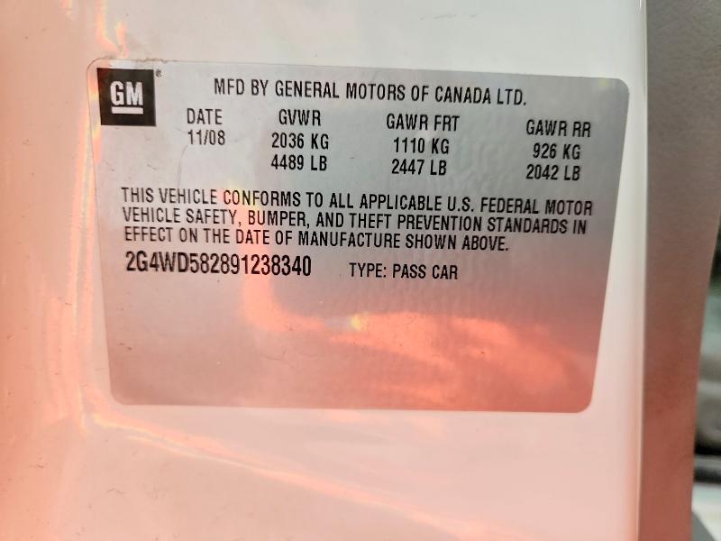Продажа на аукционе авто 2009 Buick Lacrosse, vin: 2G4WD582891238340, номер лота: 48398346