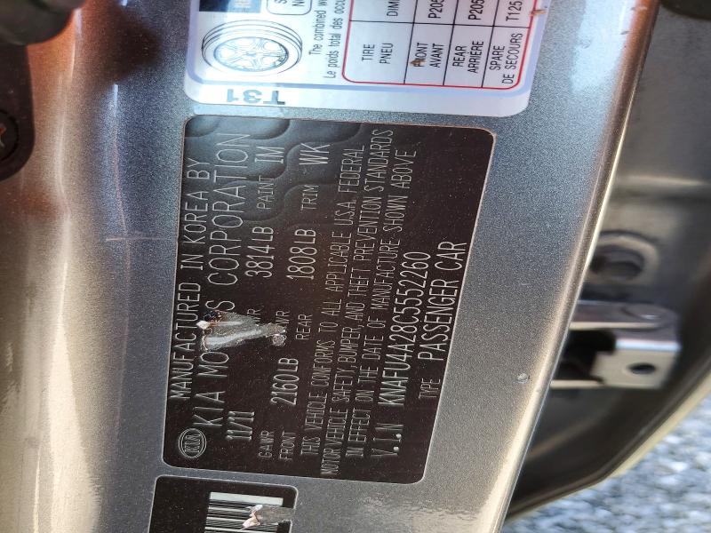 Aukcja sprzedaży 2012 Kia Forte, vin: KNAFU4A28C5552260, numer aukcji: 51078976