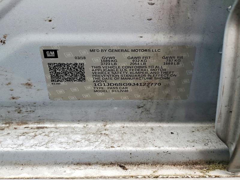 Auction sale of the 2018 Chevrolet Sonic, vin: 1G1JD6SG9J4122770, lot number: 48188386