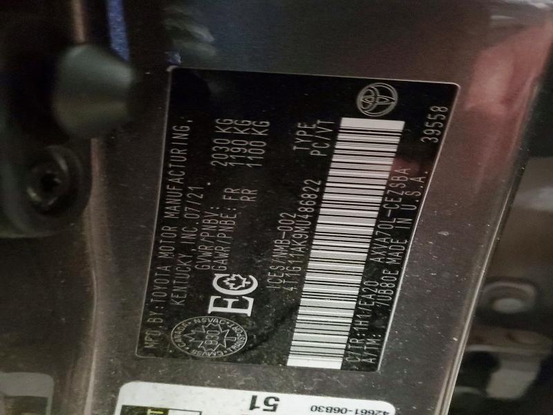 Продаж на аукціоні авто 2021 Toyota Camry, vin: 4T1G11AK9MU486822, номер лоту: 47526156