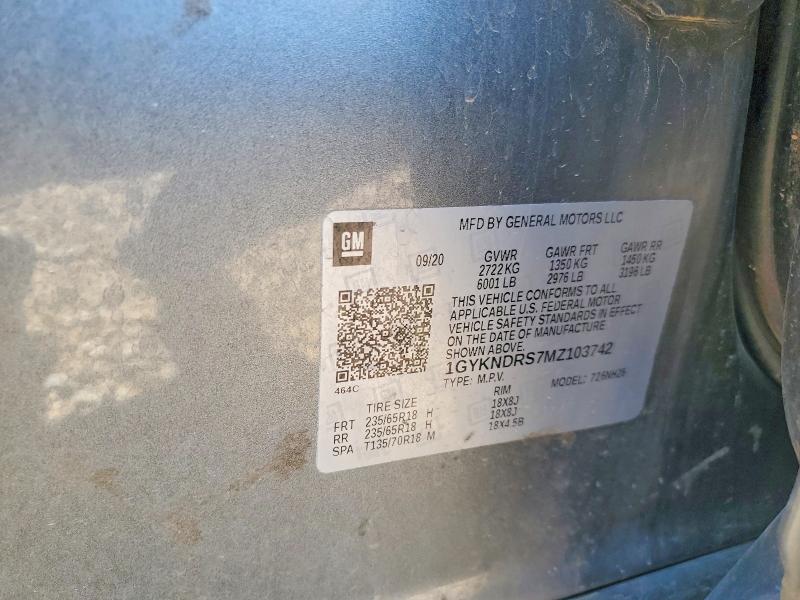 2021 Cadillac Xt5 მანქანა იყიდება აუქციონზე, vin: 1GYKNDRS7MZ103742, აუქციონის ნომერი: 50070186