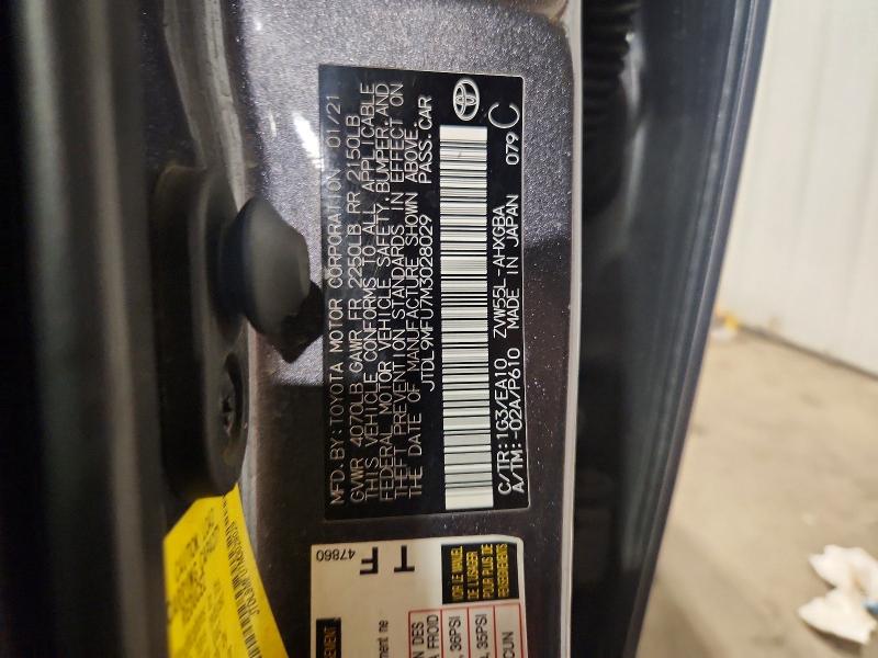 49649586 :رقم المزاد ، JTDL9MFU7M3028029 vin ، 2021 Toyota Prius مزاد بيع